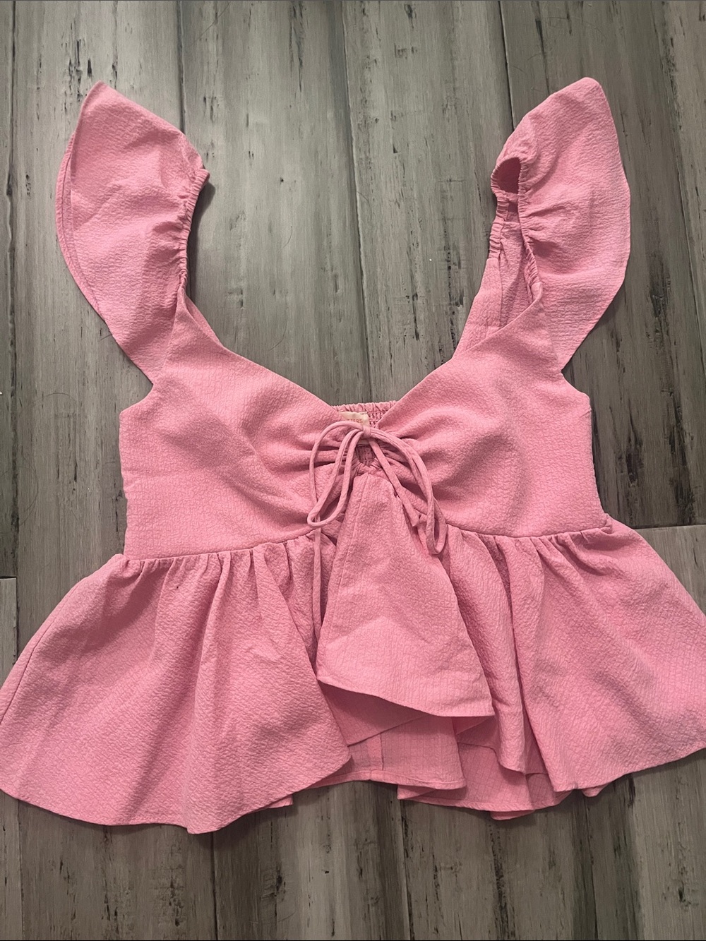 Urban Outfitters Pink Keyhole Shirt